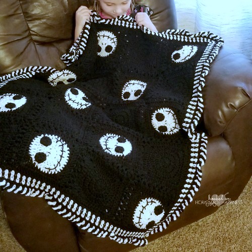 Jack Skellington Crochet Blanket Hooked on Homemade Happiness