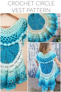 Crochet Circle Vest - I love circle vests! They're such a fun accessory. For this Crochet Circle Vest Pattern I wanted to use a Caron Cake. Because who doesn't love stripes without weaving in all the ends, amiright?