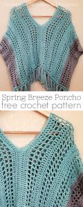 Spring Breeze Poncho Crochet Pattern - This Spring Breeze Poncho is a little shorter than your typical poncho, with an open and airy pattern. Since it’s spring, I didn’t want anything too heavy.
