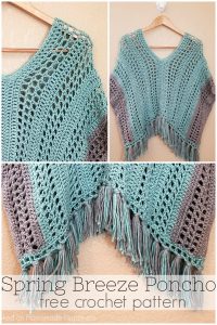 Spring Breeze Poncho Crochet Pattern - This Spring Breeze Poncho is a little shorter than your typical poncho, with an open and airy pattern. Since it’s spring, I didn’t want anything too heavy.
