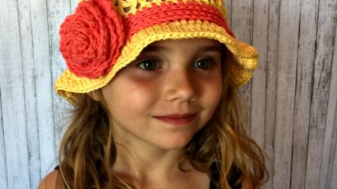 Image for Sunshine & Roses Crochet Floppy Hat