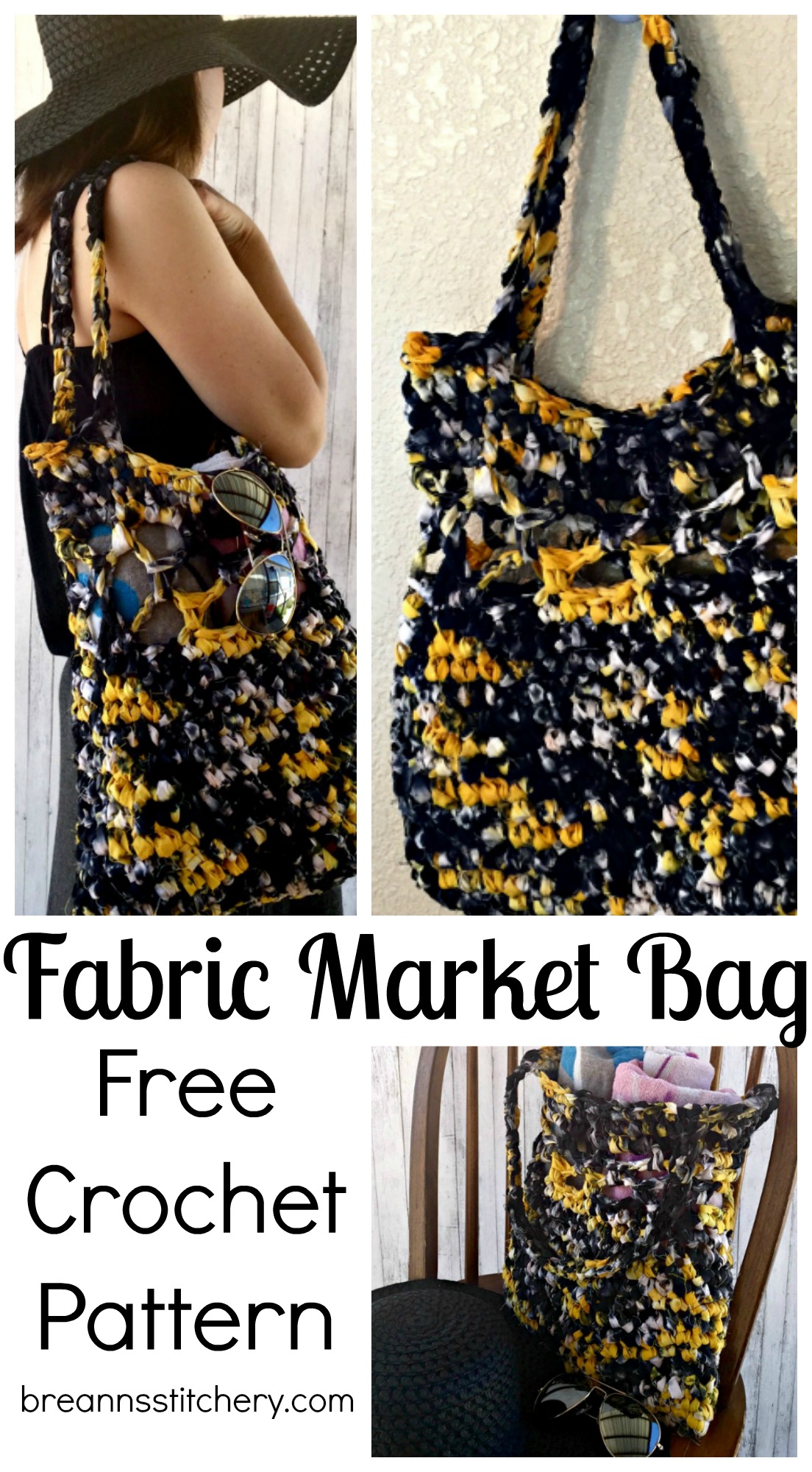 Fabric Market Bag Hooked on Homemade Happiness