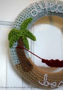 Making crochet wreaths is so much fun and I had a blast making this "Life's a Beach" Summer Crochet Wreath! Once you know how to make the wreath base, the possibilities are endless.