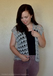 Shelly Crochet Cardigan - The Shelly Crochet Cardigan has a pretty, lacy shell stitch. It's open, airy, girly, and the perfect summer accessory! 