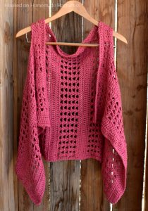 XOXO Summer Vest - Add this XOXO Summer Crochet Vest to your summer wardrobe for a fun accessory! The cotton yarn makes it light and a great project for warmer months. I used the "X' stitch. It has an open, airy design, and creates a nice textured piece.