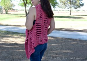 XOXO Summer Vest - Add this XOXO Summer Crochet Vest to your summer wardrobe for a fun accessory! The cotton yarn makes it light and a great project for warmer months. I used the "X' stitch. It has an open, airy design, and creates a nice textured piece.