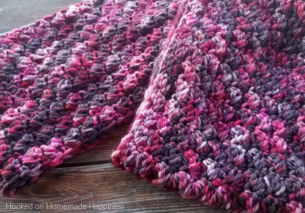 Claret Infinity Scarf Crochet Pattern - Wrap yourself in this easy and beautiful Claret Infinity Crochet Scarf Pattern. I used the Suzette Stitch; the ease and texture of this stitch makes it one of my favorite stitches.