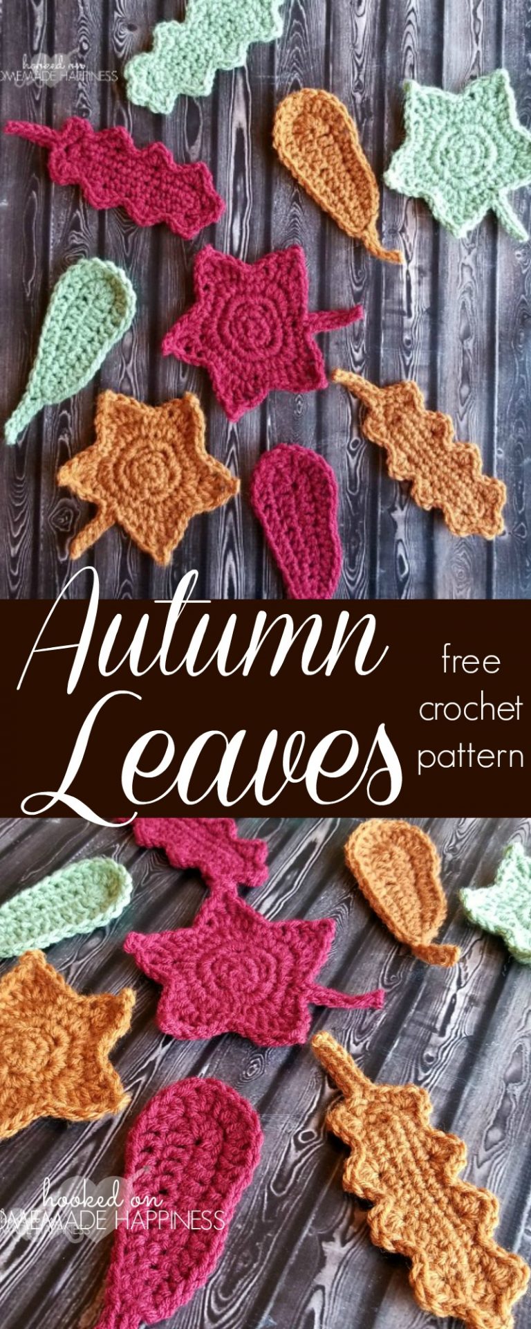 Three Autumn Leaves Crochet Pattern - Hooked on Homemade Happiness