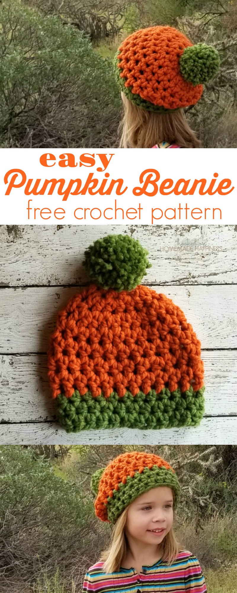 Easy Pumpkin Crochet Beanie Pattern Hooked on Homemade Happiness