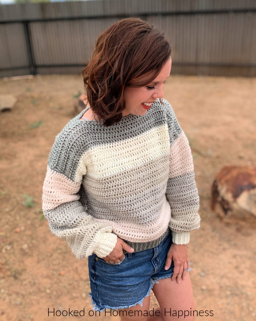 Everygirl Sweater Crochet Pattern - This comfy, easy to make sweater is the perfect addition to your fall wardrobe.