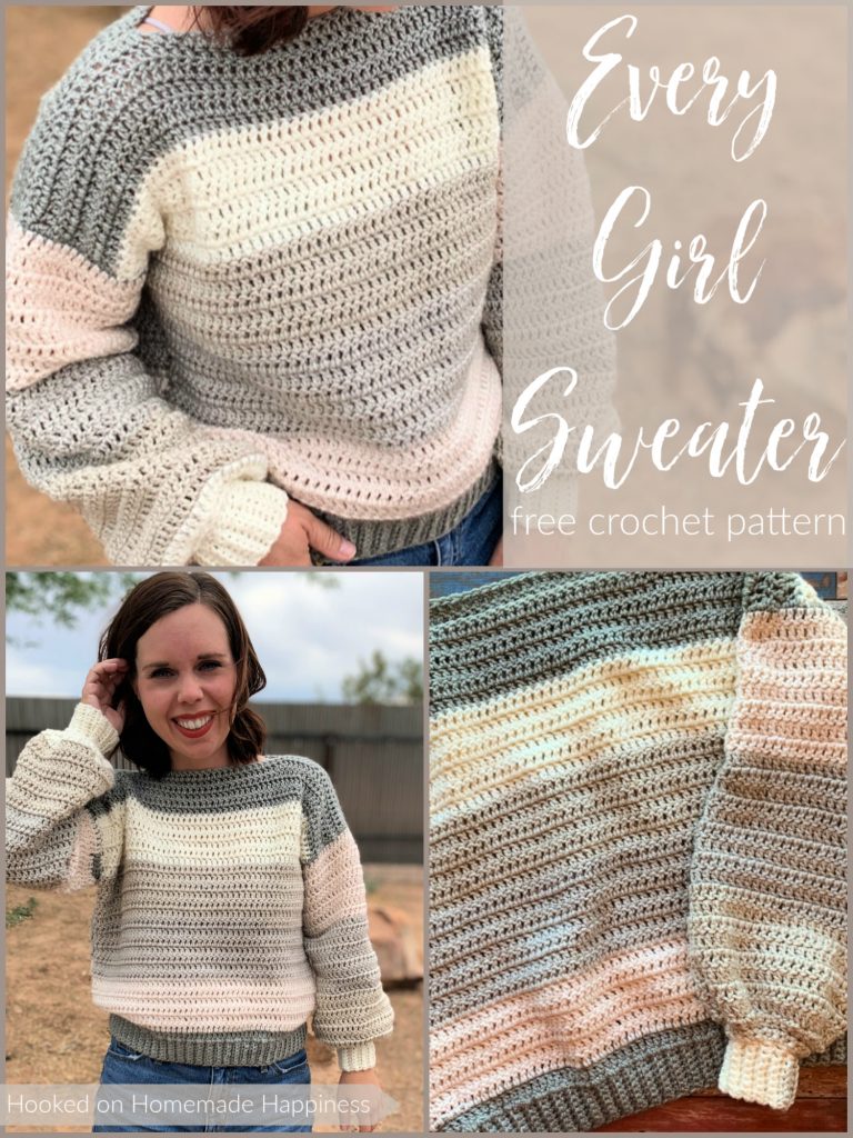 Everygirl Sweater Crochet Pattern - This comfy, easy to make sweater is the perfect addition to your fall wardrobe.