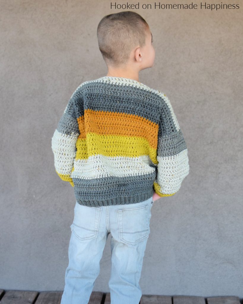 Everykid Sweater Crochet Pattern - The Everykid Crochet Sweater Pattern is written in sizes 2T - 5T and can be made for boys or girls! This sweater is basically the same as my EVERYGIRL CROCHET SWEATER pattern, just smaller ;)