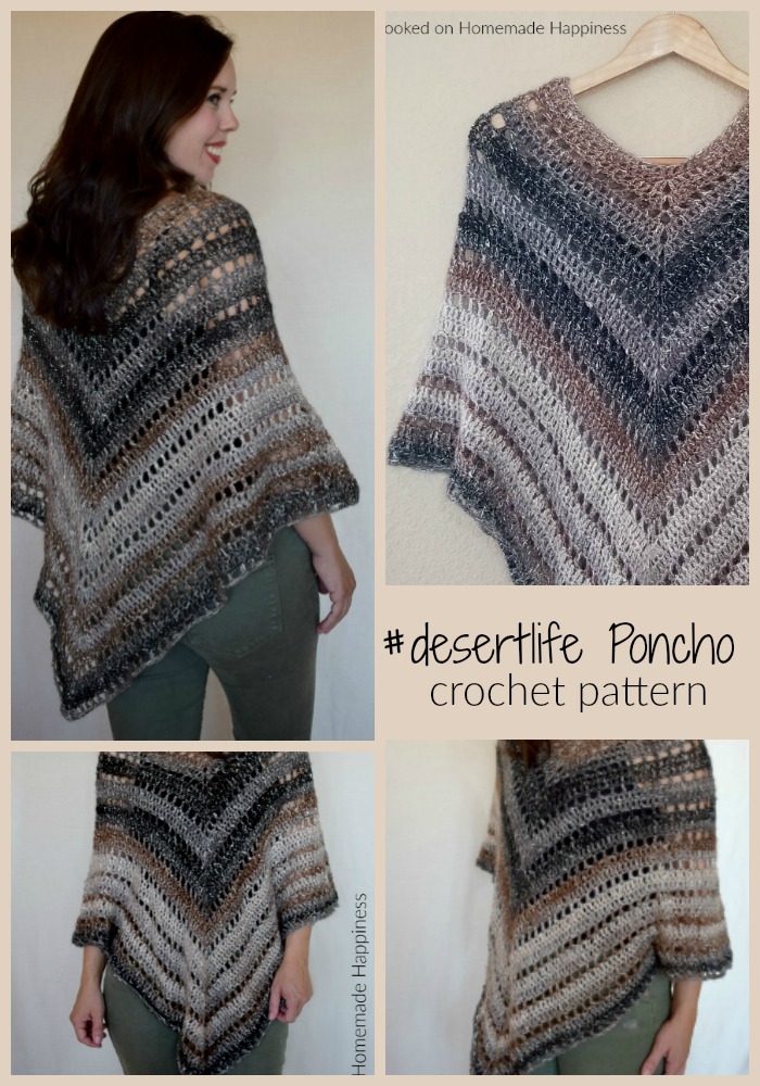 Desert Life Poncho - I named this Crochet Poncho Pattern the  #desertlife Poncho because this is about as cozy as we get here in the desert!