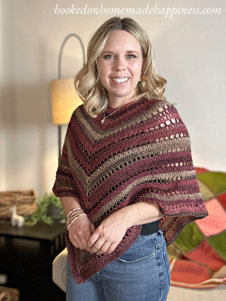 Simple Eyelet Poncho Crochet Pattern