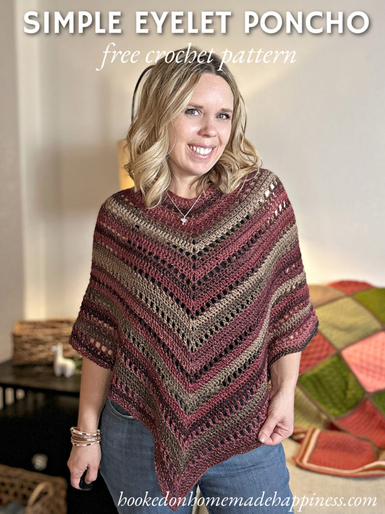 Simple Eyelet Poncho Crochet Pattern