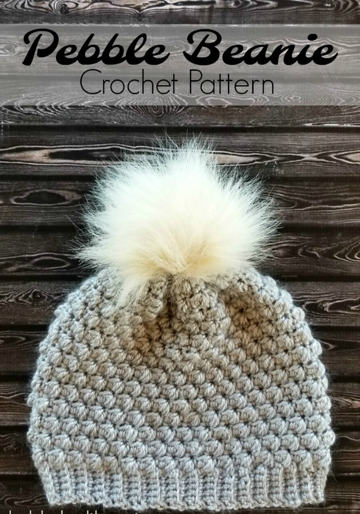 Pebble Beanie Crochet Pattern - I recently discovered the Pebble Stitch and I fell in love with it and had to make the Pebble Beanie Crochet Pattern right away! It's beautifully textured and is so easy to create with a simple 4 row repeat. 