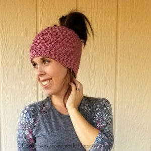 pebble messy bun beanie crochet pattern