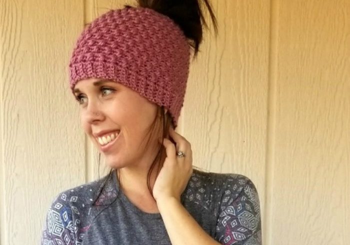 pebble messy bun beanie crochet pattern