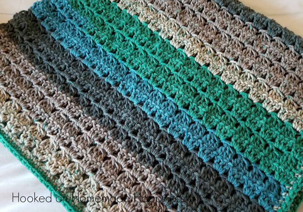 Cluster Stripes Baby Blanket Crochet Pattern