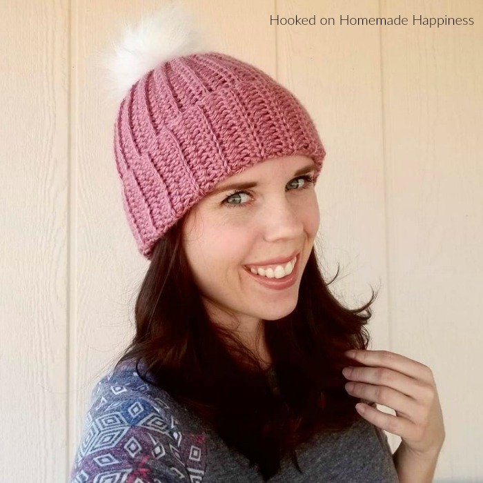 Classic Beanie Crochet Pattern - This Classic Beanie Crochet Pattern has a classic design, but is made a little differently than your typical crocheted hat. It's worked as a rectangle and then sewn into a hat. There's a little bit of ribbing to add some subtle texture and the double brim will help keep ears extra warm.