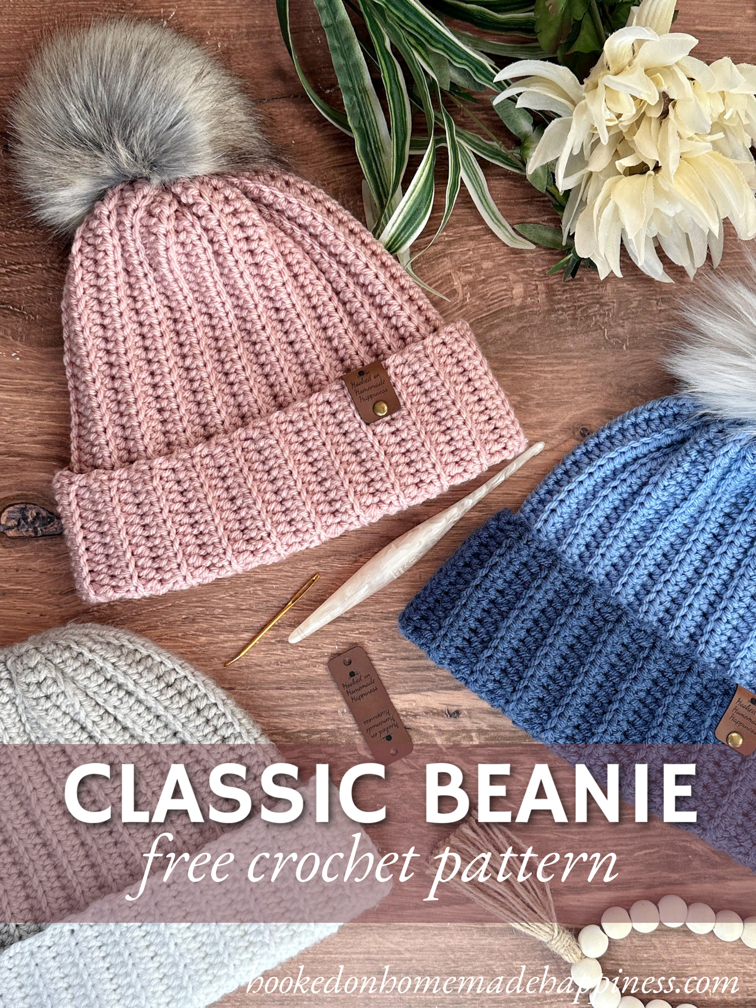 13+ Beginner Crochet Beanie Pattern Classic Beanie Crochet Pattern (Easy Beginner Beanie) - Hooked on