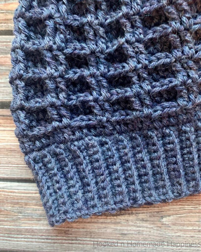 Double Waffle Stitch Beanie Crochet Pattern - As soon as I saw the Double Waffle Stitch I was IN LOVE and knew I wanted to make this Double Waffle Stitch Beanie Crochet Pattern. The texture in this stitch is so amazing.