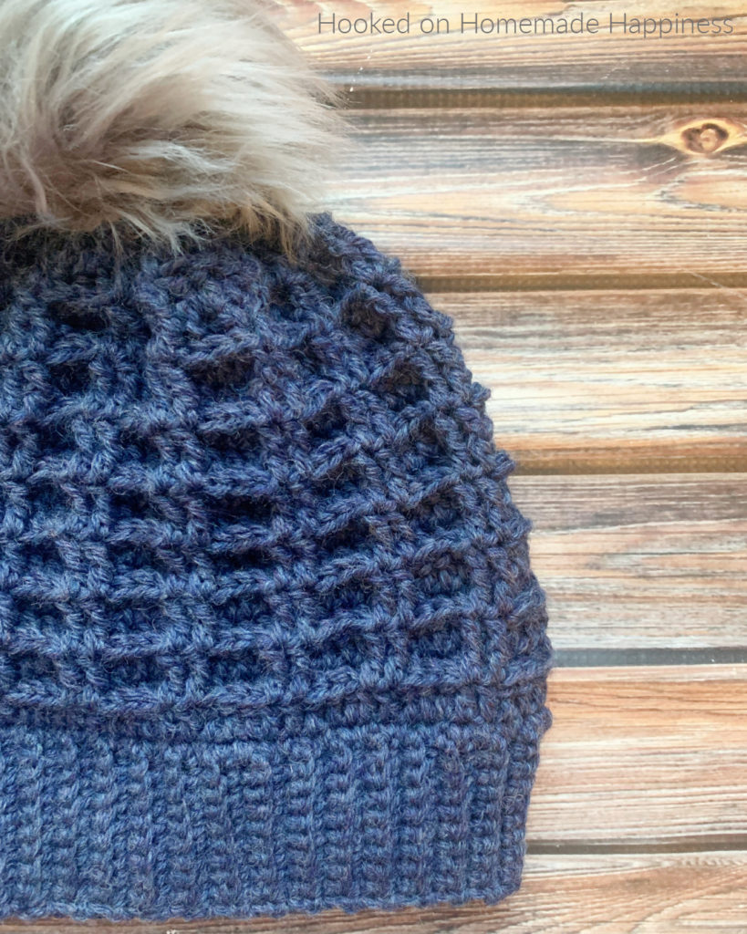 Double Waffle Stitch Beanie Crochet Pattern - As soon as I saw the Double Waffle Stitch I was IN LOVE and knew I wanted to make this Double Waffle Stitch Beanie Crochet Pattern. The texture in this stitch is so amazing.