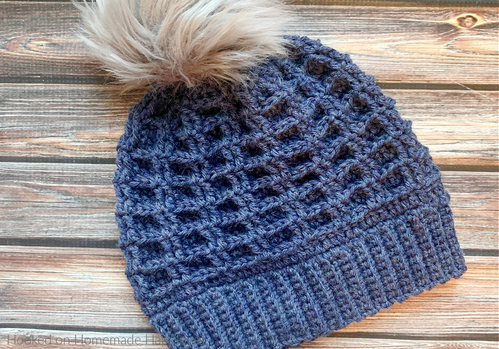 Double Waffle Stitch Beanie Crochet Pattern - As soon as I saw the Double Waffle Stitch I was IN LOVE and knew I wanted to make this Double Waffle Stitch Beanie Crochet Pattern. The texture in this stitch is so amazing.