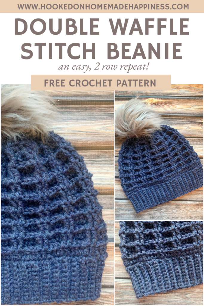 Double Waffle Stitch Beanie Crochet Pattern - As soon as I saw the Double Waffle Stitch I was IN LOVE and knew I wanted to make this Double Waffle Stitch Beanie Crochet Pattern. The texture in this stitch is so amazing.