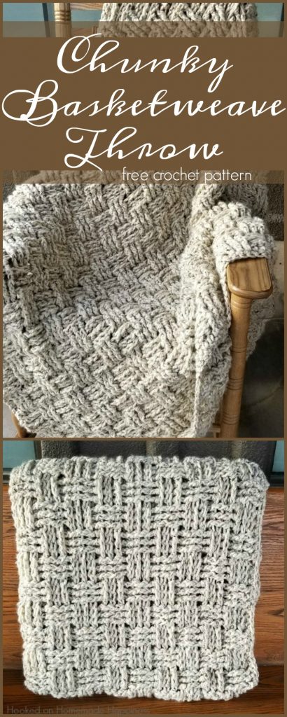 Crochet Basketweave Throw Blanket Pattern