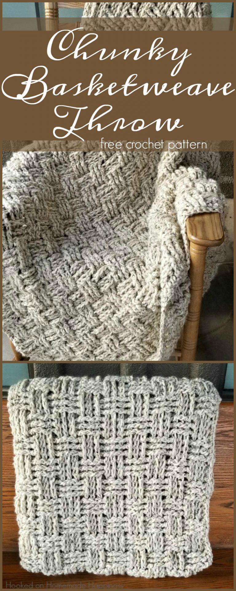 Chunky Basketweave Throw Crochet Pattern Hooked on Homemade Happiness