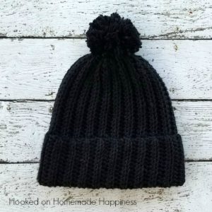classic black beanie crochet pattern