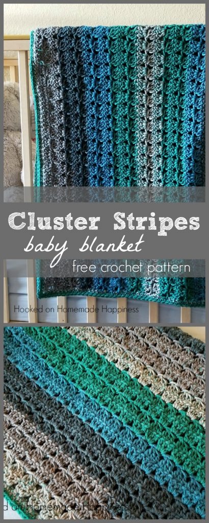 Cluster Stripes Baby Blanket Crochet Pattern