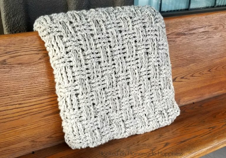 Chunky Basketweave Throw Crochet Pattern Hooked on Homemade Happiness
