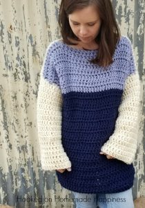 Overseied Color Block Crochet Sweater Pattern