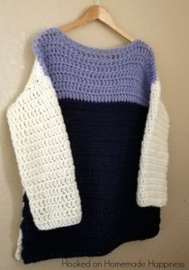 Overseied Color Block Crochet Sweater Pattern