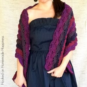 Berry Crochet Wrap Pattern with Caron Cakes