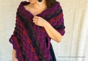 Berry Crochet Wrap Pattern with Caron Cakes