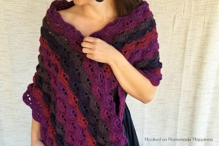 Berry Crochet Wrap Pattern with Caron Cakes