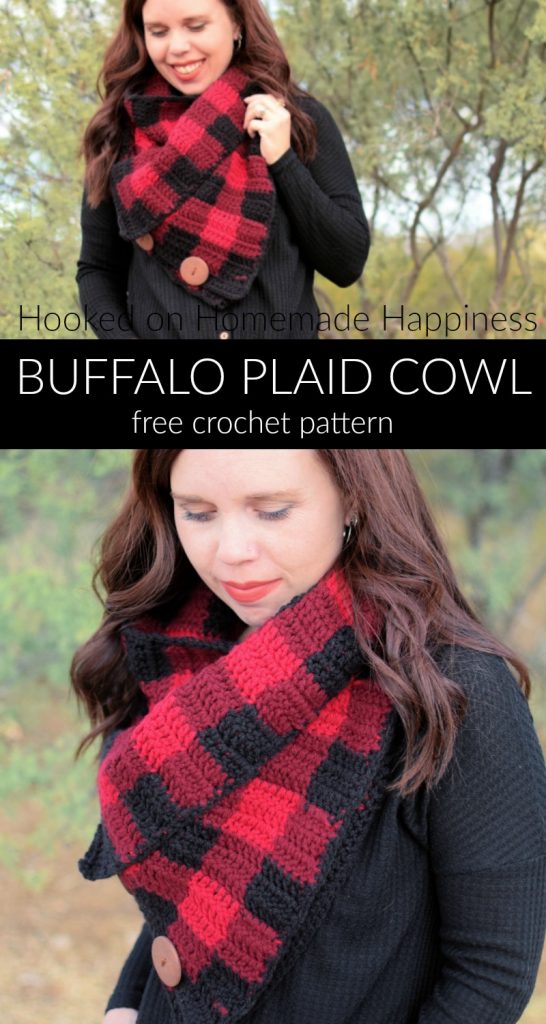 Buffalo Plaid Cowl Crochet Pattern - Creating this Buffalo Cowl Crochet Pattern is easier than you might think! Grab three colors, your H hook and you'll have this it whipped up in no time.