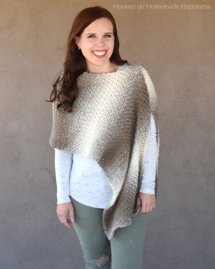 Desert Landscape Wrap Crochet Pattern - I am obsessed with Scarfie yarn! The ombre effect is spot on and I'm especially loving these neutrals! It's the perfect yarn for the Desert Landscape Wrap Crochet Pattern.