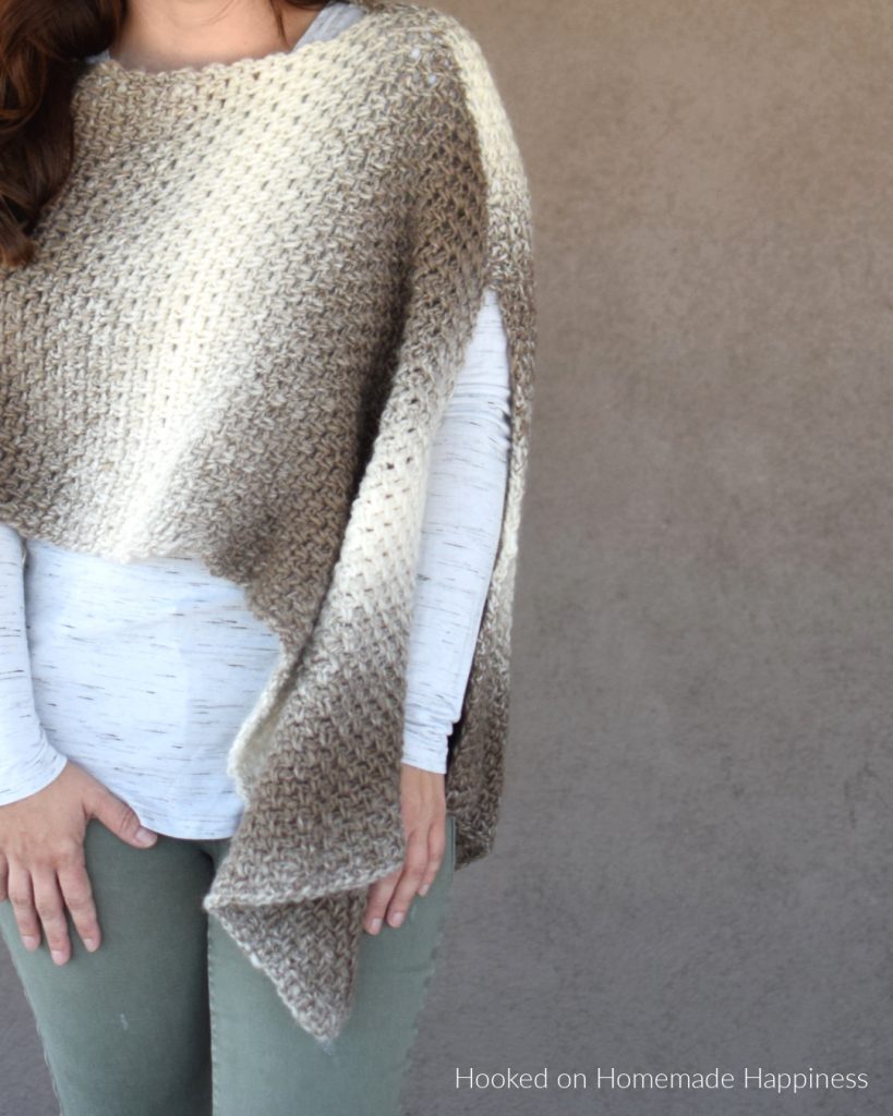 Desert Landscape Wrap Crochet Pattern - I am obsessed with Scarfie yarn! The ombre effect is spot on and I'm especially loving these neutrals! It's the perfect yarn for the Desert Landscape Wrap Crochet Pattern.