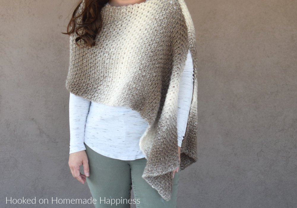 Desert Landscape Wrap Crochet Pattern - I am obsessed with Scarfie yarn! The ombre effect is spot on and I'm especially loving these neutrals! It's the perfect yarn for the Desert Landscape Wrap Crochet Pattern.