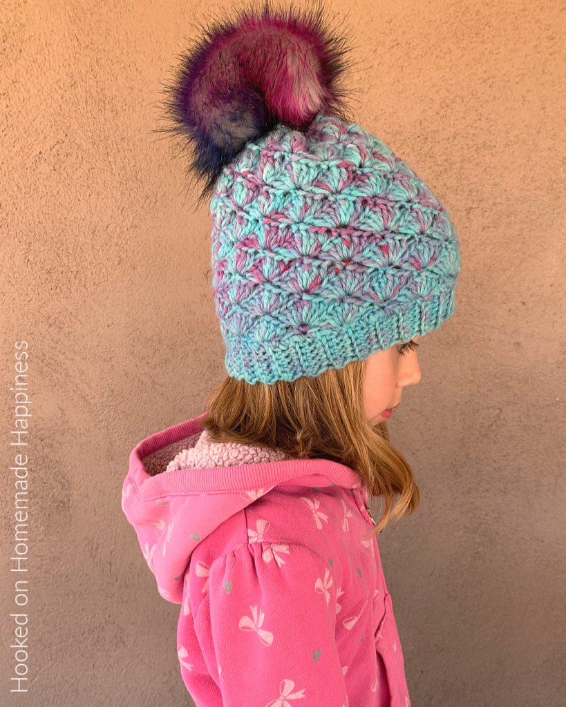 Shell Stitch Beanie Crochet Pattern - The Shell Stitch Beanie Crochet Pattern came out so beautiful and with an easy 2 row repeat pattern, it stitches up in no time.