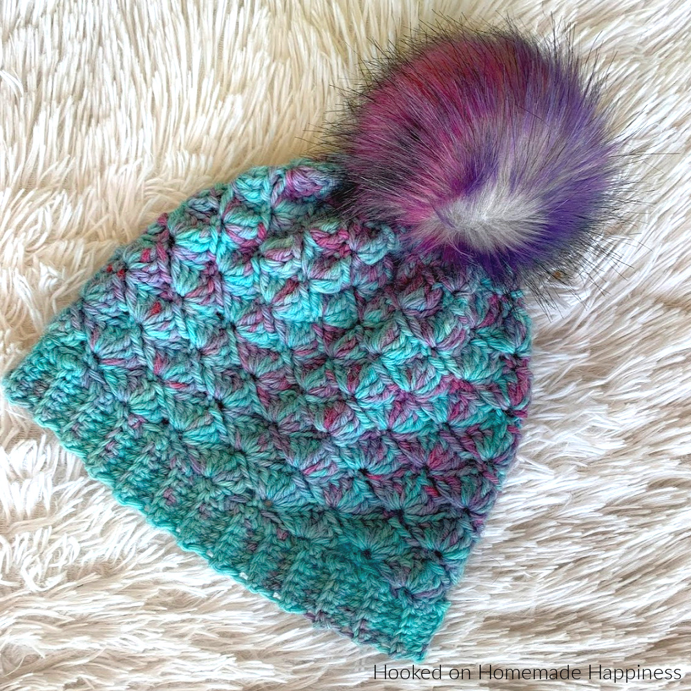 Shell Stitch Beanie Crochet Pattern - The Shell Stitch Beanie Crochet Pattern came out so beautiful and with an easy 2 row repeat pattern, it stitches up in no time.