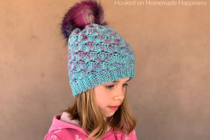 Shell Stitch Beanie Crochet Pattern - The Shell Stitch Beanie Crochet Pattern came out so beautiful and with an easy 2 row repeat pattern, it stitches up in no time.