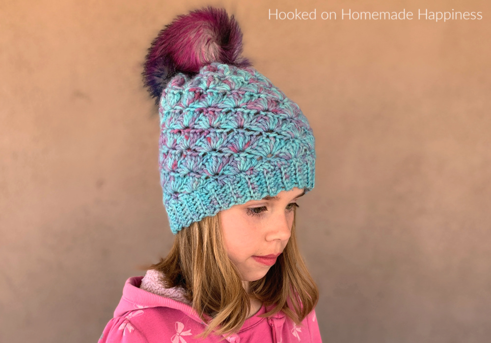 Shell Stitch Beanie Crochet Pattern - The Shell Stitch Beanie Crochet Pattern came out so beautiful and with an easy 2 row repeat pattern, it stitches up in no time.