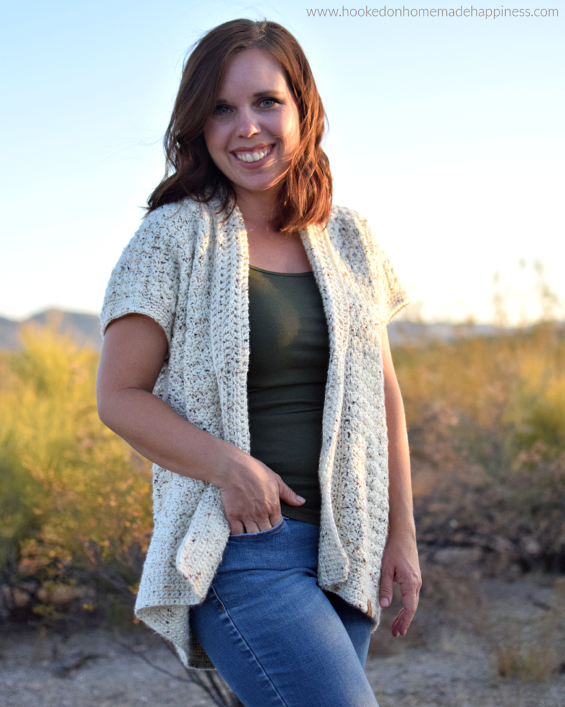 Tweed Cardi Crochet Pattern - The Tweed Cardi Crochet Pattern is made with the pretty Suzette stitch. It creates tight stitches with such a gorgeous texture!