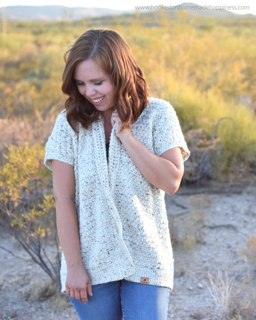 Tweed Cardi Crochet Pattern - The Tweed Cardi Crochet Pattern is made with the pretty Suzette stitch. It creates tight stitches with such a gorgeous texture!