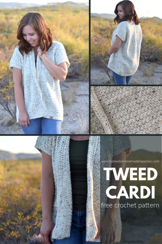 Tweed Cardi Crochet Pattern - The Tweed Cardi Crochet Pattern is made with the pretty Suzette stitch. It creates tight stitches with such a gorgeous texture!